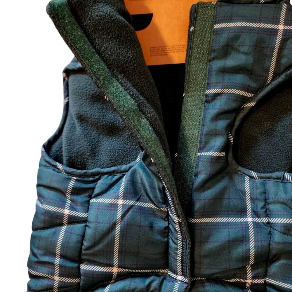 Pup Crew Green Plaid Puffer Puppy/Dog Coat/Jacket, small - Picture 4 of 5